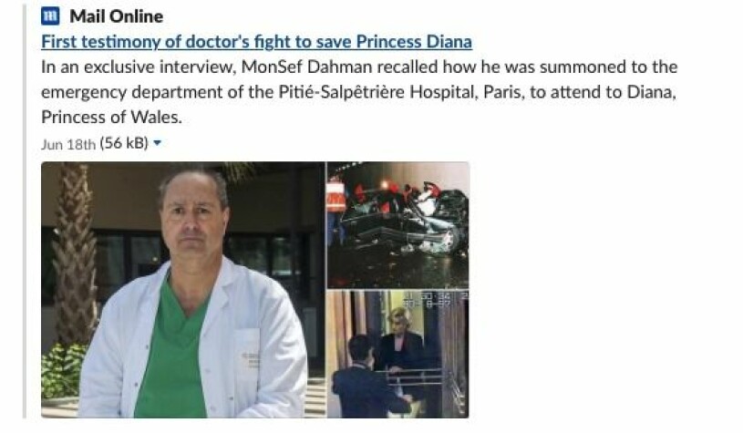 Daily Mails artikel Dianas död.