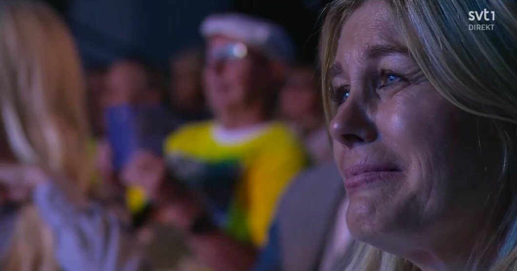 När Benjamin och Bianca sjöng tillsammans började mamma Pernilla gråta. Pernilla Wahlgren