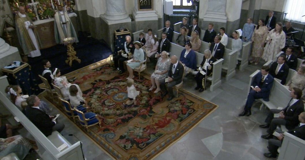 Marie Hellqvist fick många besök av prins Gabriel under dopet.