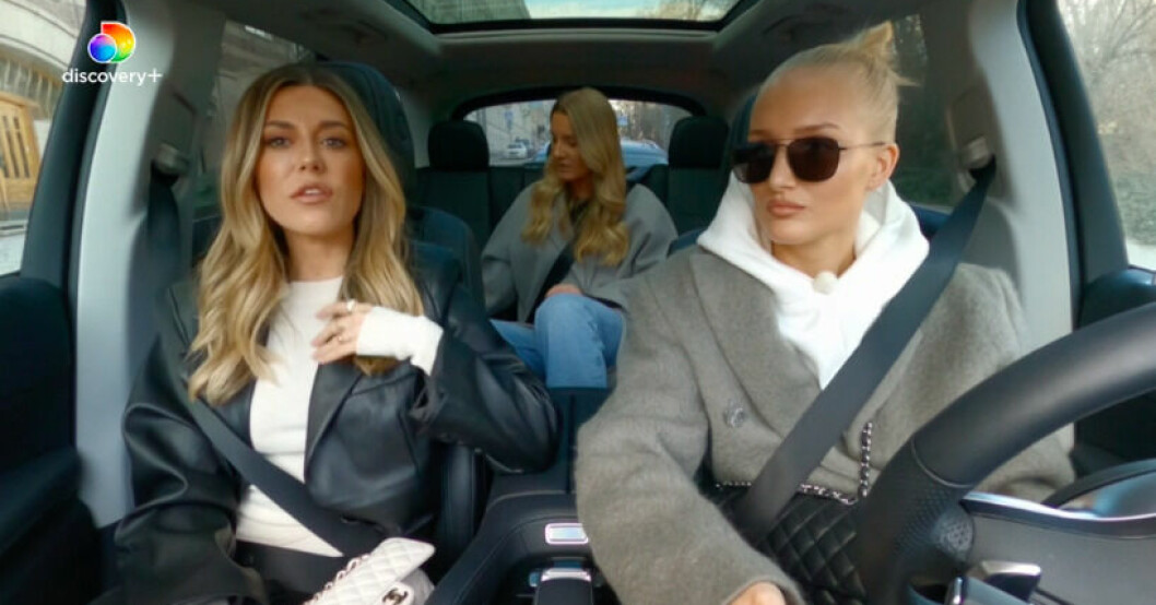 Bianca Ingrosso berättar om uppbrottet med Phillipe i "Wahlgrens värld". Foto: Discovery+ Bianca Ingrosso och Lovisa Worge