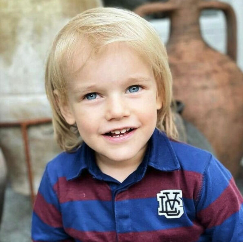 Prins Gabriel, nyss fyllda fyra och en kopia av prinsessan Sofia som barn. Prins Gabriel