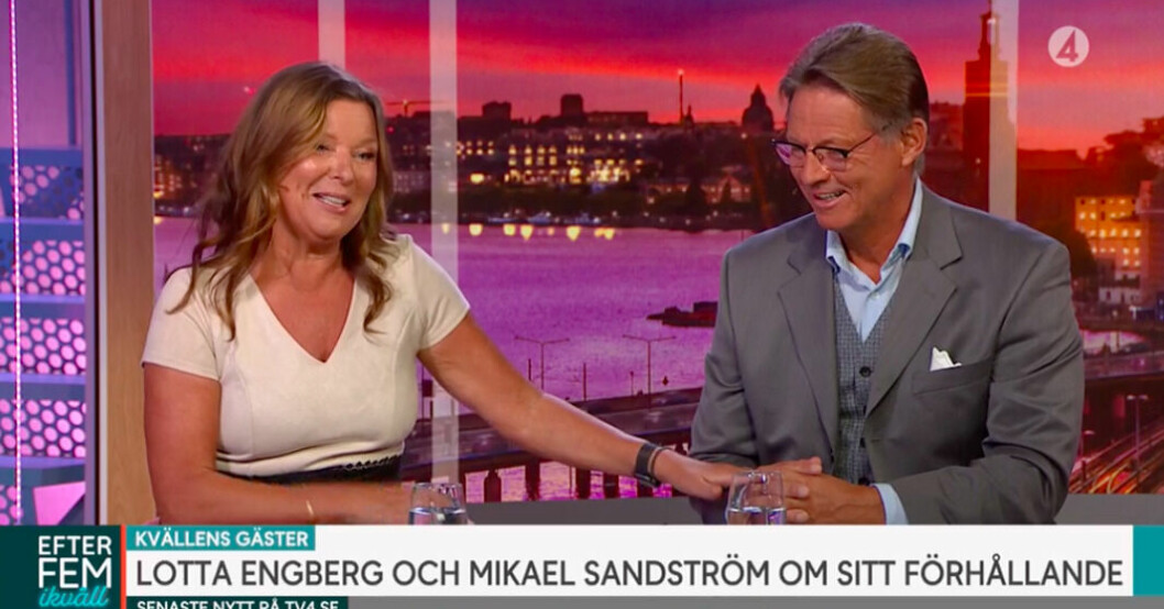 Det blev mycket skratt för Lotta Engberg och Mikael Sandström i "Efter fem ikväll". Lotta Engberg och Mikael Sandström i "Efter fem ikväll"