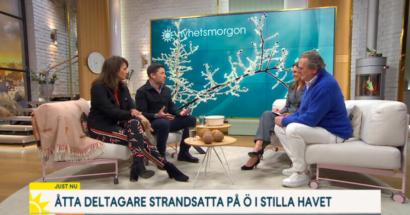Alexandra Zazzi och Danyel Couet berättar om inspelningen av The Island i Nyhetsmorgon. TV4:s Nyhetsmorgon