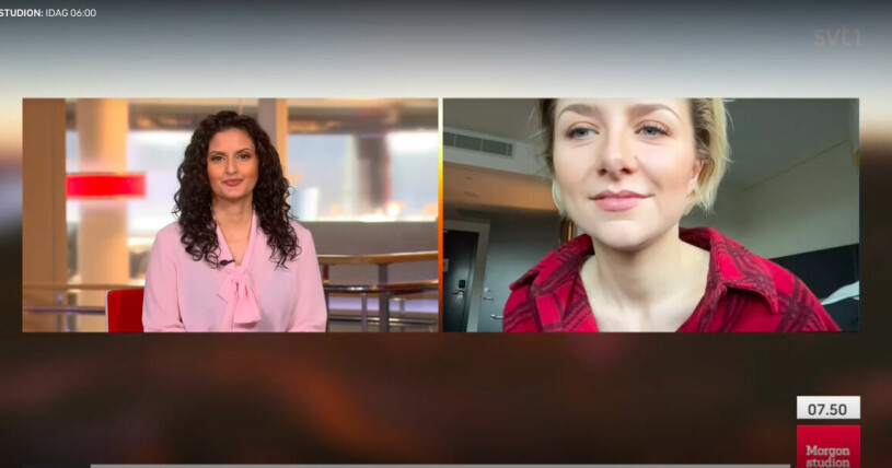 Cornelia Jakobs intervjuades i måndagens Morgonstudion. Cornelia Jakobs i Morgonstudion