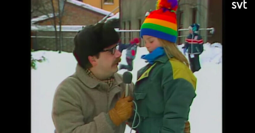 Sven Melander och "Lilla Anna" spelad av Emilie Hall Gjers. Sven Melander och Lilla Anna
