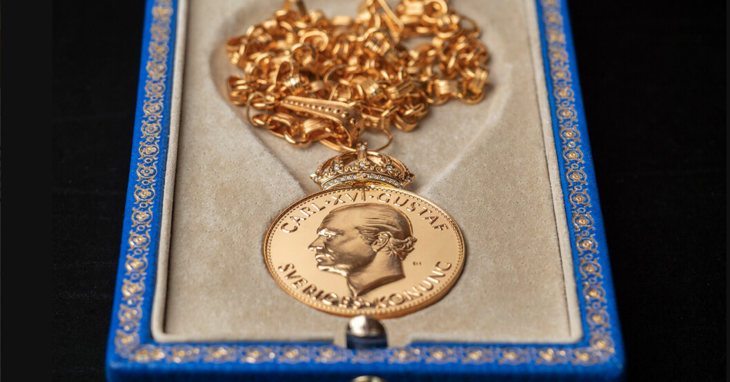 Medaljen som prinsessan Christina fick ”för sina stora ideella samhällsinsatser på flera områden”. Prinsessan Christinas kungliga medalj