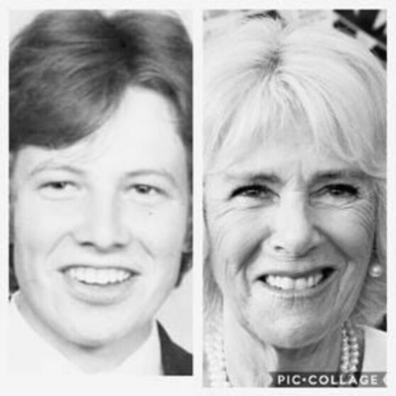 En annan av jämförelsebilderna som Simon Dorante-Day lagt ut på sin Facebook. Den visar honom själv som ung, och Camilla som hon ser ut i dag. Simon Charles Dorante-Day och Camilla Parker-Bowles hertiginnan Camilla