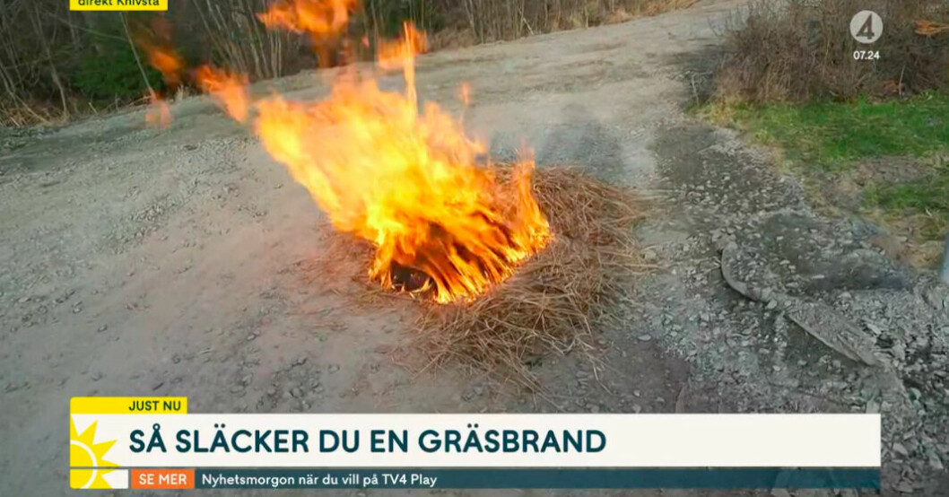 Brandmannen Kristina tänder på – och det blir en stor eld direkt.