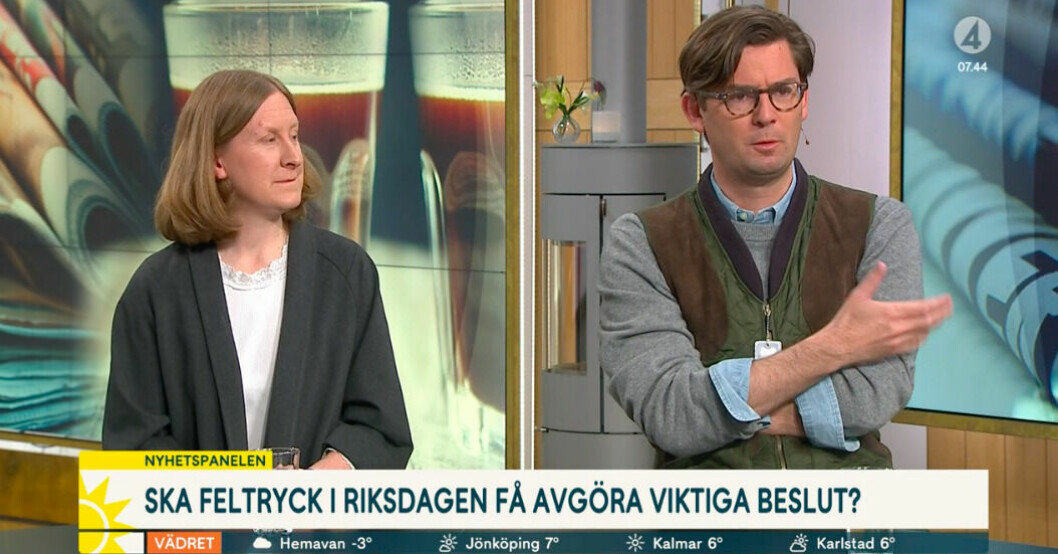 Claes De Faire tycker inte om Steffo Törnquists förslag... Claes De Faire i Nyhetsmorgon