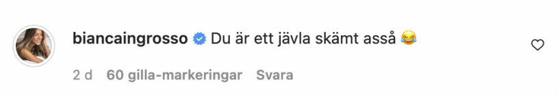 Bianca blev minst sagt irriterad. Bianca Ingrosso
