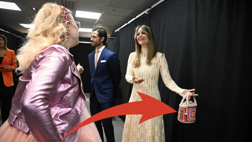 Sofia med den unika väskan på Catwalk live! Foto: Anders Wiklund