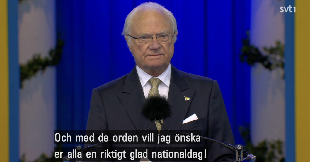 SVT rättade till kungens miss i den textade versionen.
