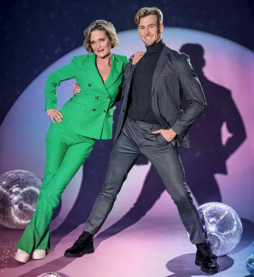 Prinsessan Delphine blev första kungligheten i Let’s Dance. Här med sin dansare Sander Bos. Prinsessan Delphine i belgiska Let’s Dance med sin danspartener Sander Bos