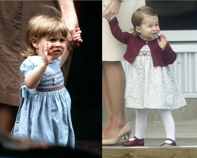 Prinsessan Beatrice till vänster, och prinsessan Charlotte till höger. Lika som bär!