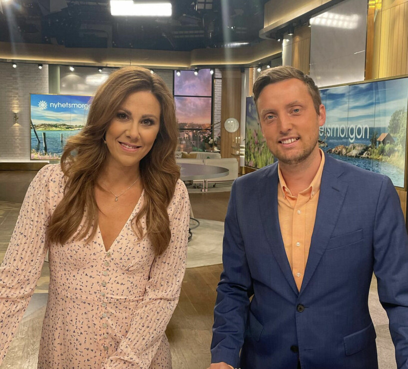 Sofia Geite och Axel Pileby i Nyhetsmorgon