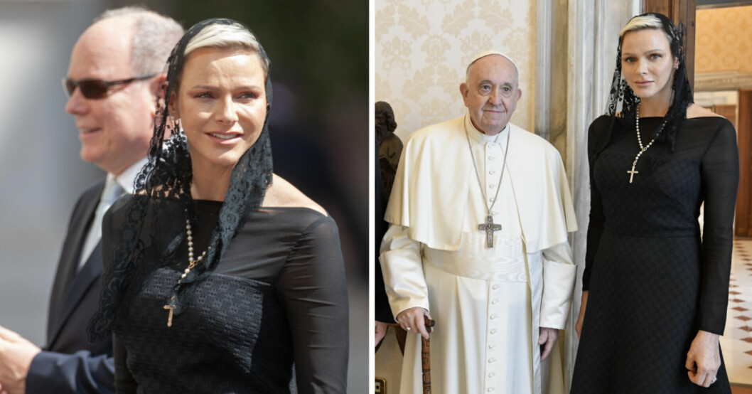 Här dyker Charlene upp hos påven – oväntade klädvalet väcker reaktioner