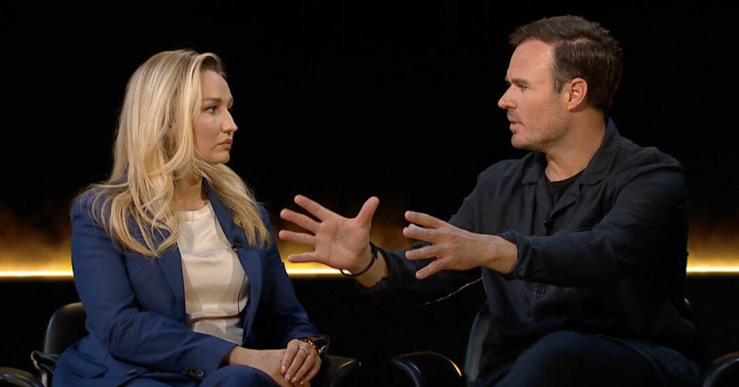 Ebba och Niklas första intervju efter skilsmässan. Skärmdump Malou möter / TV4.