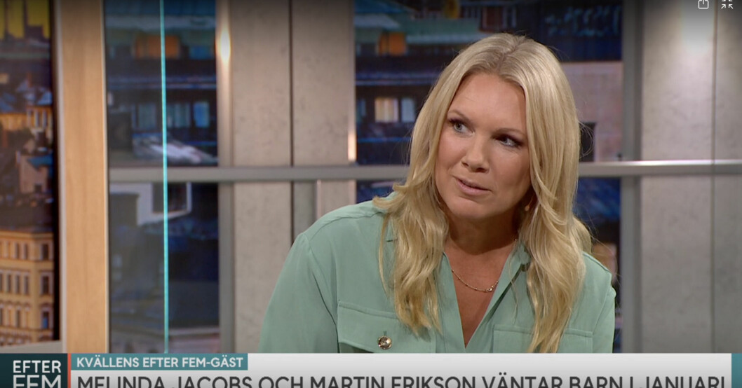 Anna Brolin ställde flera privata frågor till Martin ”E-type” Erikson och Melinda Jacobs i Efter fem i TV4. Anna Brolin