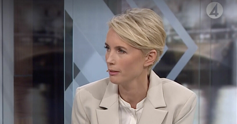 Jenny Strömstedt i TV4:s valvaka. Jenny Strömstedt