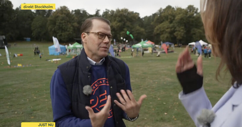 Prins Daniel blir ställd av Rania Shemoun Olssons fråga i TV4. Prins Daniel och Rania Shemoun Olsson
