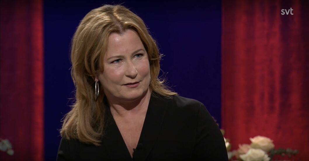 Sändningen av drottning Elizabeths begravning i SVT startade med programledaren Anna Hedenmo. Anna Hedenmo