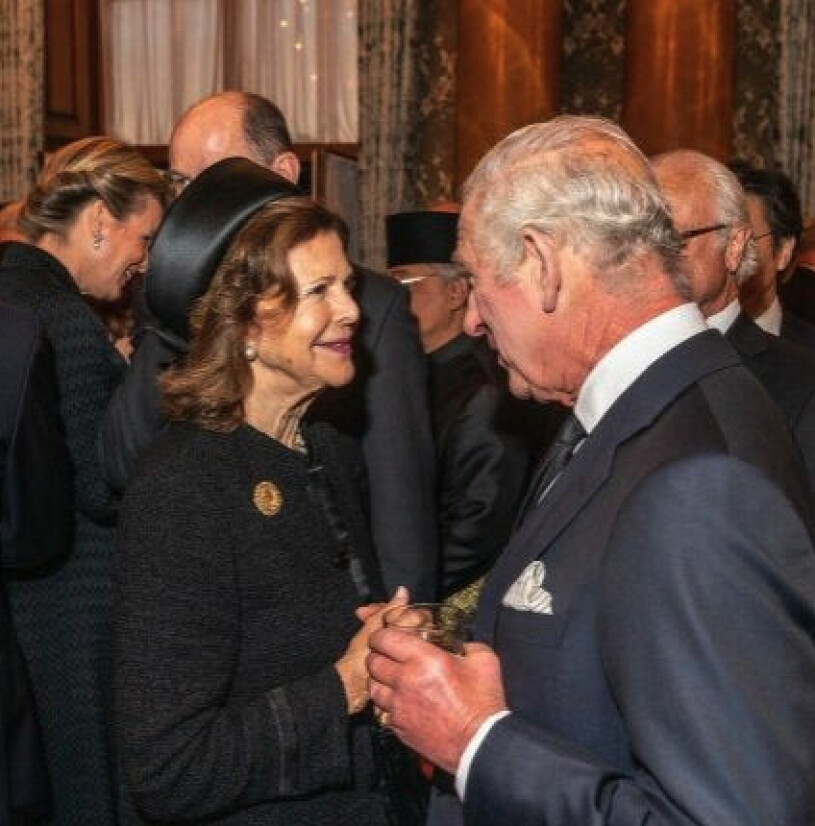 Kung Charles och drottning Silvia på Buckingham Palace