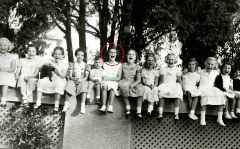 Lilla Silvia (inringad) på barnkalas hemma i Sao Paulo. Silvia Sommerlath som barn i Sao Paulo