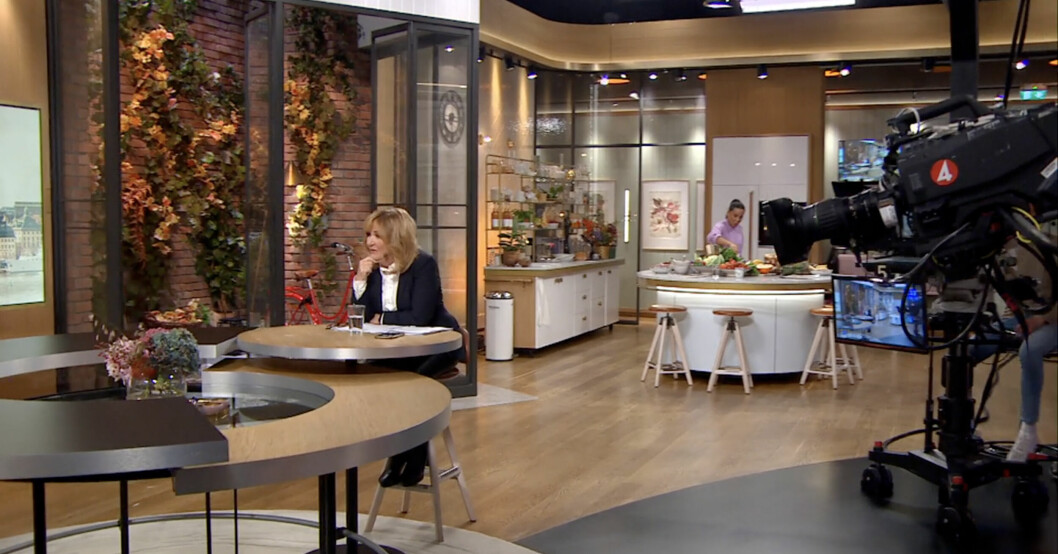 Såhär mycket brukar man inte se av Nyhetsmorgon-studion!