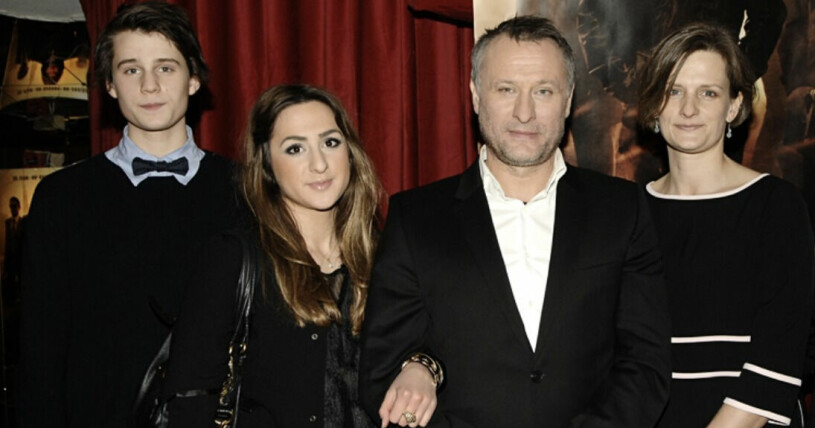 Michael Nyqvist med hustrun Cathrina och barnen Arthur och Ellen, 2012. Foto: TT