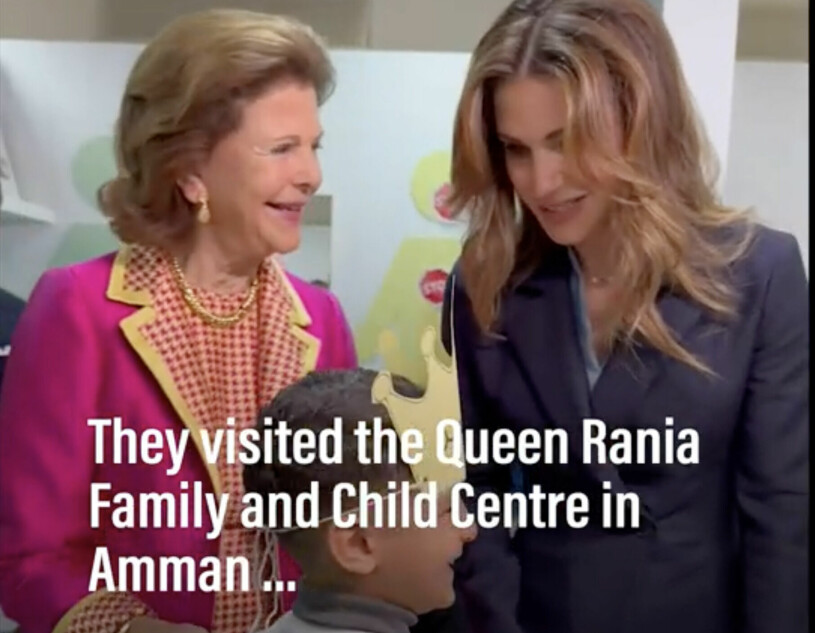 Drottning Silvia och drottning Rania
