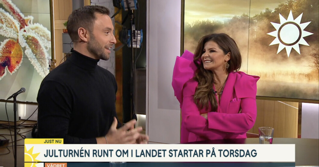Carola och Måns gästade Nyhetsmorgon inför premiären av julturnén.