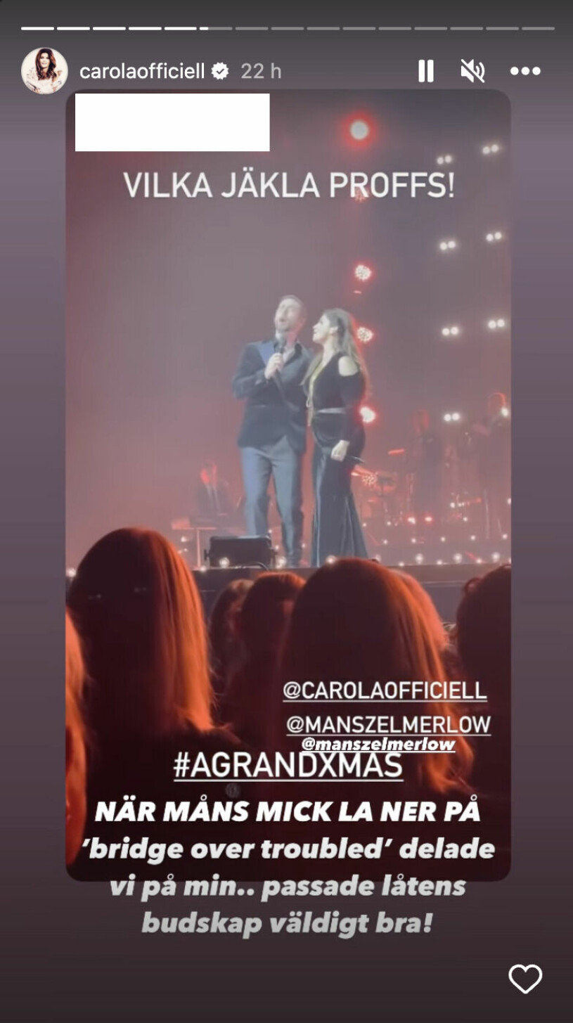 Carola Häggkvist och Måns Zelmerlöw julshow 2022
