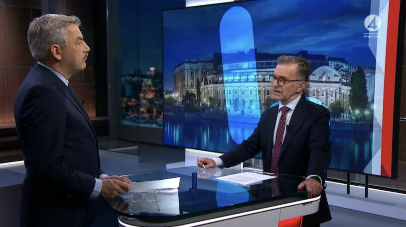 Såhär är vi vana att se honom i rutan! Ulf Kristofersson i TV4 Nyheterna