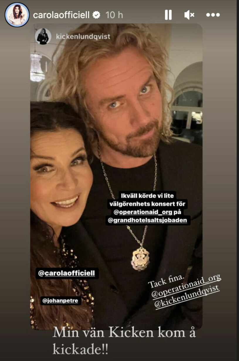 Carola Häggkvist och ex-pojkvännen Christian ”Kicken” Lundqvist. Carola Häggkvist och Christian ”Kicken” Lundqvist