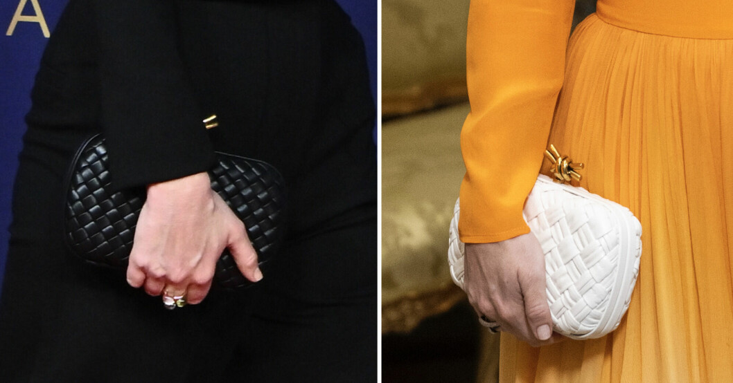 Sofia tycker om väskan från Bottega Veneta så pass mycket att hon har den i två olika färger!