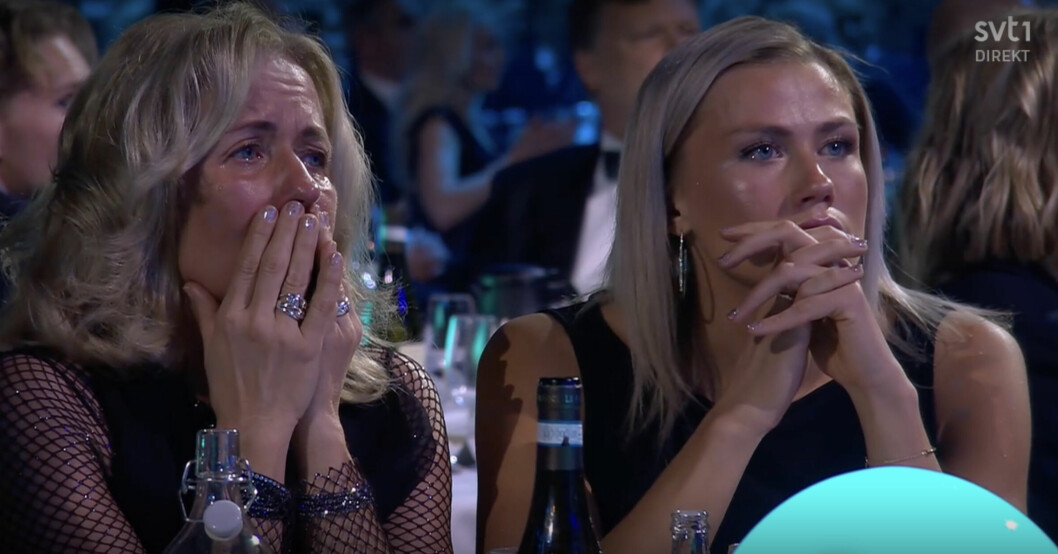 Börje Salming tidigare fru Katarina Pettersson och dottern Bianca Salming var djupt berörda.