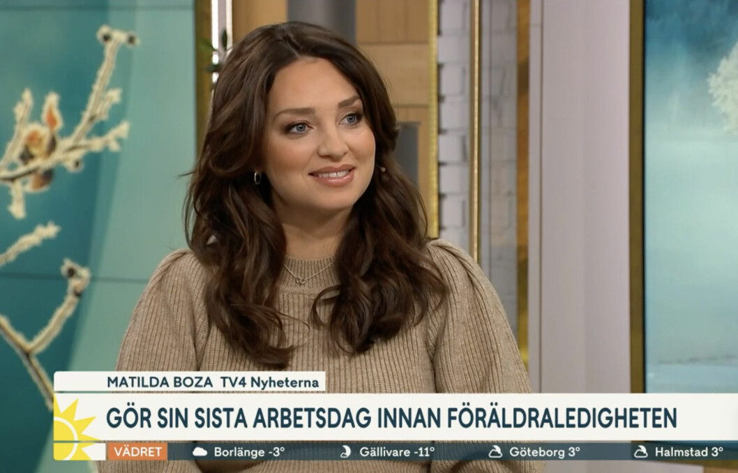 Sista glimten av Matilda på ett bra tag, i alla fall i rutan! Matilda Boza i Nyhetsmorgon berättar att hon går på föräldrarledighet