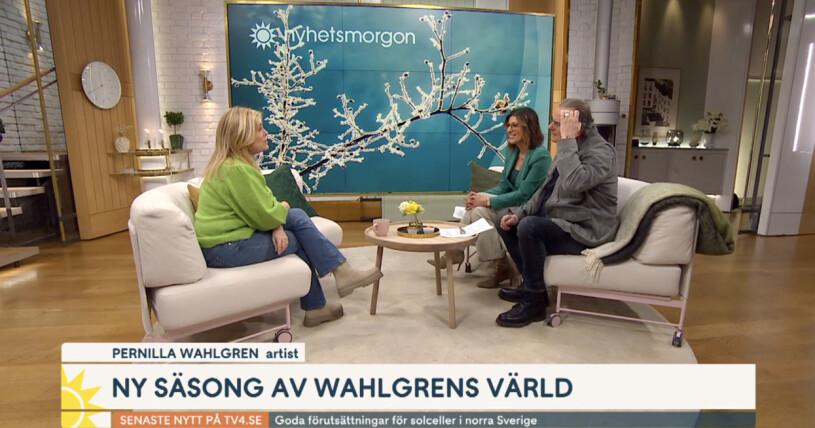Pernilla gästade Nyhetsmorgon för att berätta om den nya säsongen av Wahlgrens värld. Pernilla Wahlgren gästar Nyhetsmorgon 2 februari 2023