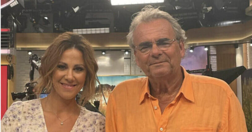 Sofia Geite och Steffo Törnquist i TV4-studion. Sofia säger att alla på TV4 är som en enda stor familj! Sofia Geite och Steffo Törnquist
