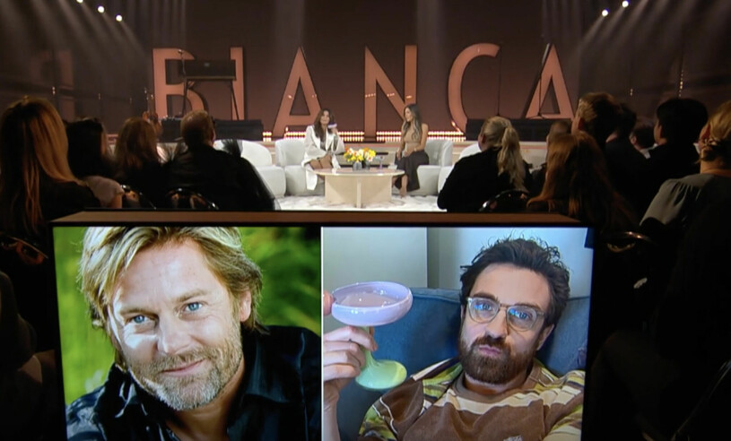 Carolas gav en flörtig pik till Niclas Wahlgren i Biancas talkshow.