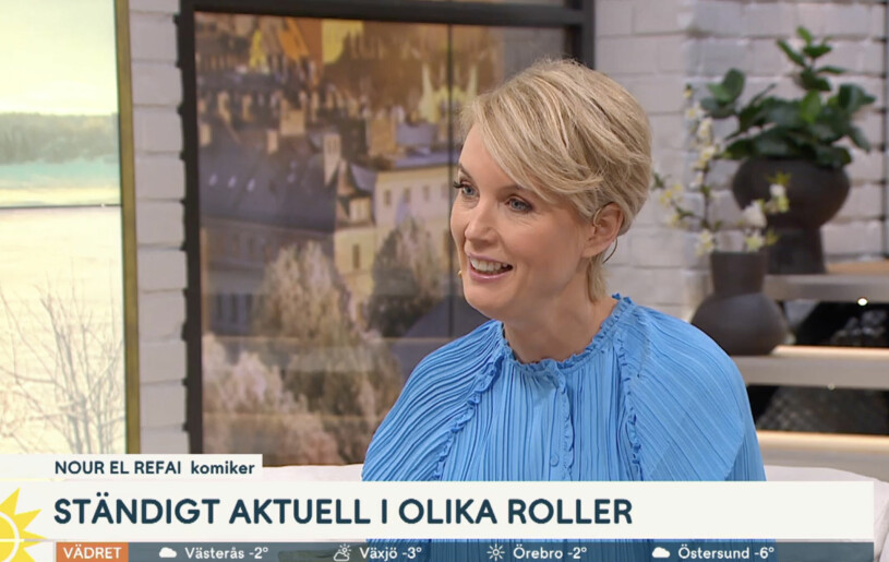 Jenny i sitt esse! Jenny Strömstedt intervjuar Nour El-Refai i Nyhetsmorgon