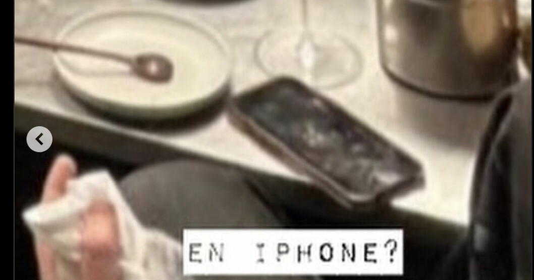 Benjamin Ingrosso verkar använda en Iphone, trots att han nyligen blivit ambassadör för konkurrenten Samsung. Benjamin Ingrosso anävnder en Iphone