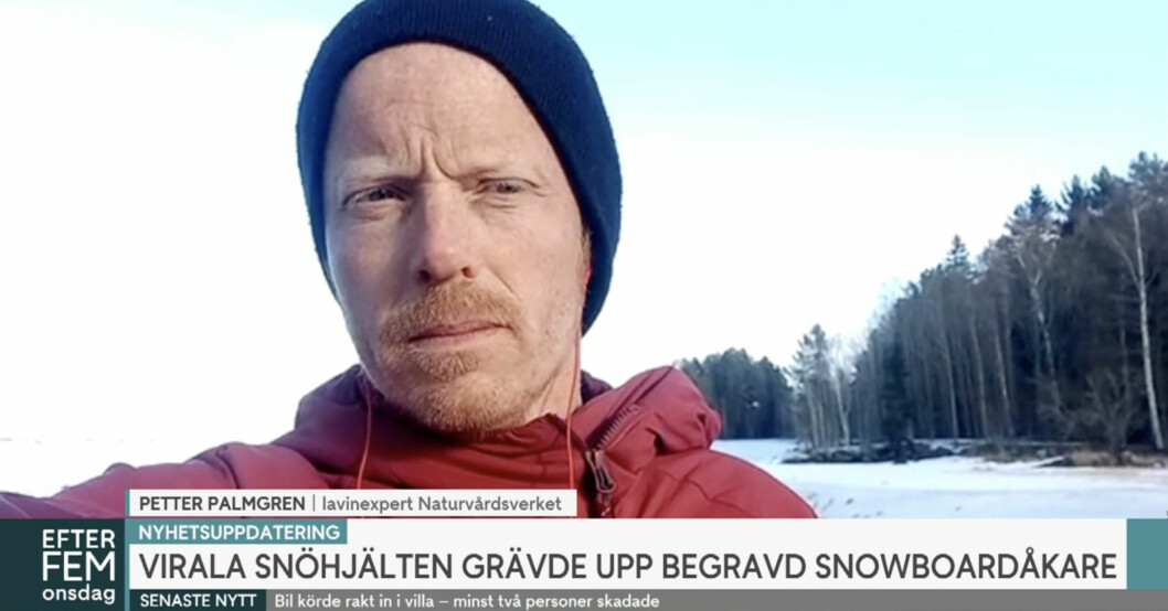 Lavinexperten Petter Palmgren intervjuas på länk i Efter fem