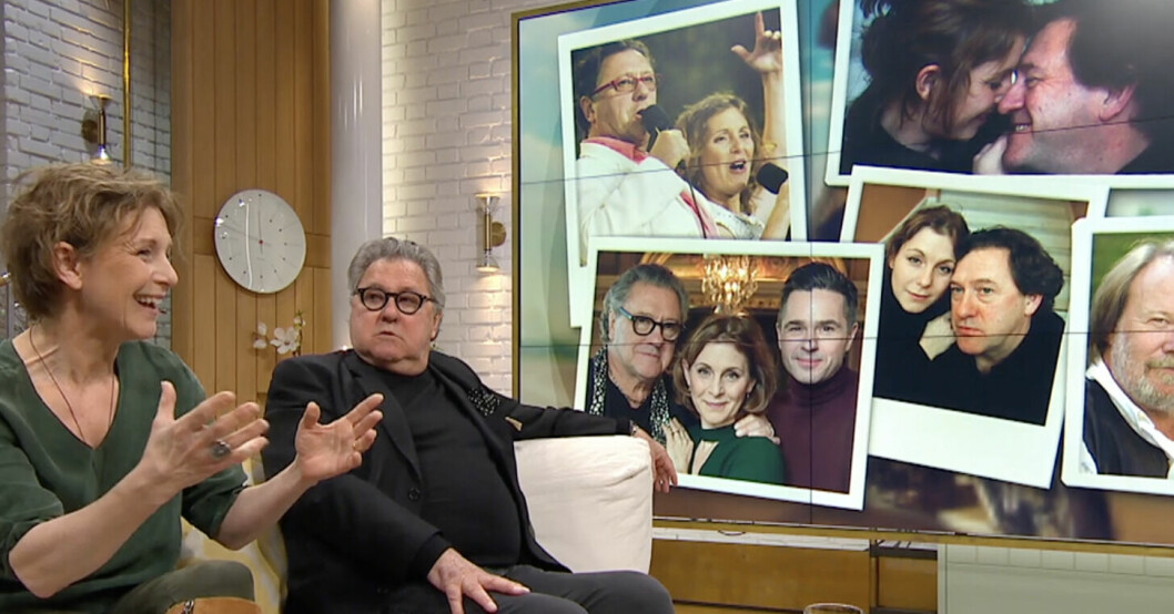 Helen och Tommy har jobbar ihop i flera år. FOTO: TV4 Helen Sjöholm och Tommy Körberg