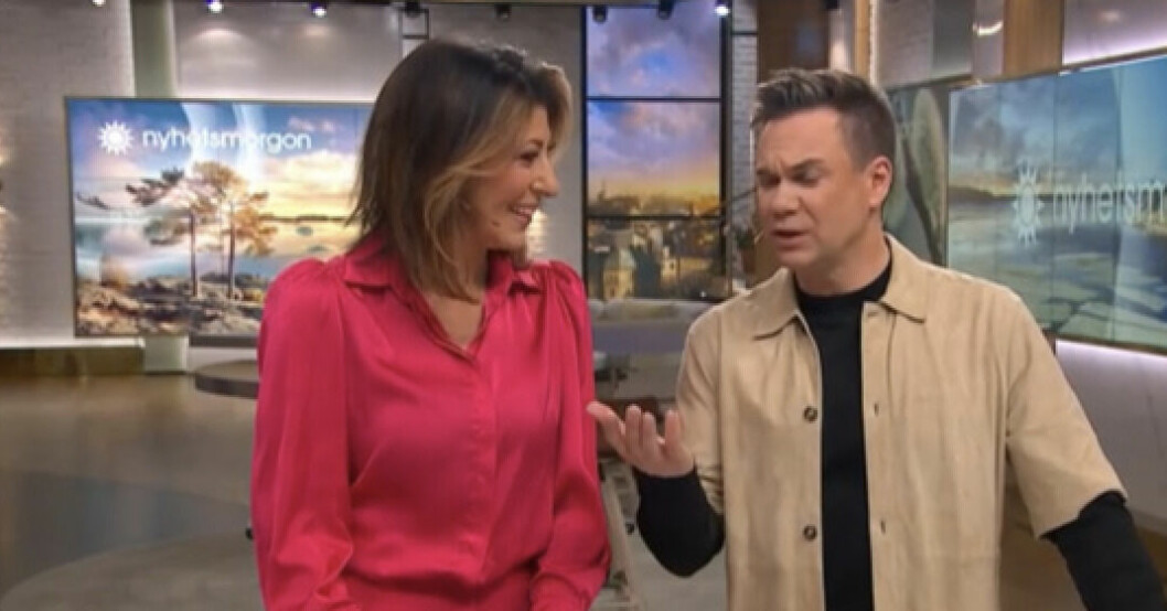 Rania Shemoun Olsson och Anders Pihlblad var datumförvirrade i tisdagens Nyhetsmorgon. Rania Shemoun Olsson och Anders Pihlblad
