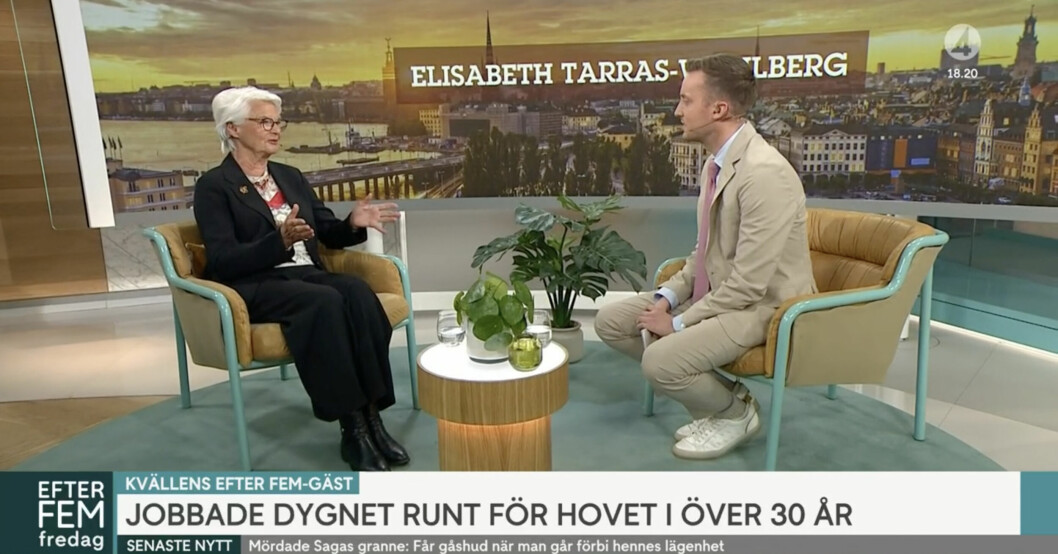 Elisabeth berättade om minnen från karriären i Efter fem på fredagen.