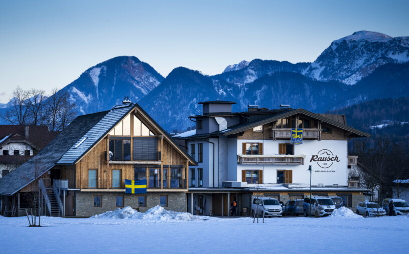 Hotell Gästehaus Rausch i Villach är Fridas och Willams hem en tid framöver Skid VM