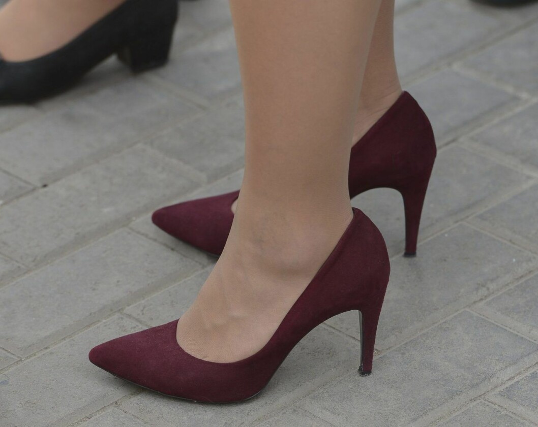 Pumpsen i en burgundy-kulör. Pumps från Rizzo