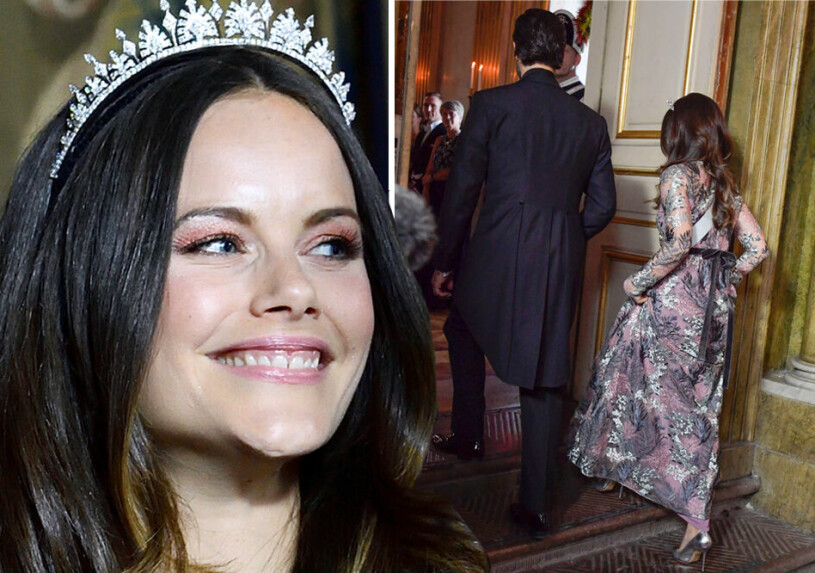 Prinsessan Sofia glammar in på skyhöga silver-stilettos. Prinsessan Sofia på kungamiddag
