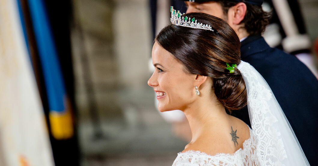 Prinsessan Sofia på bröllopet i juni 2015. Sofia på bröllopet 2015